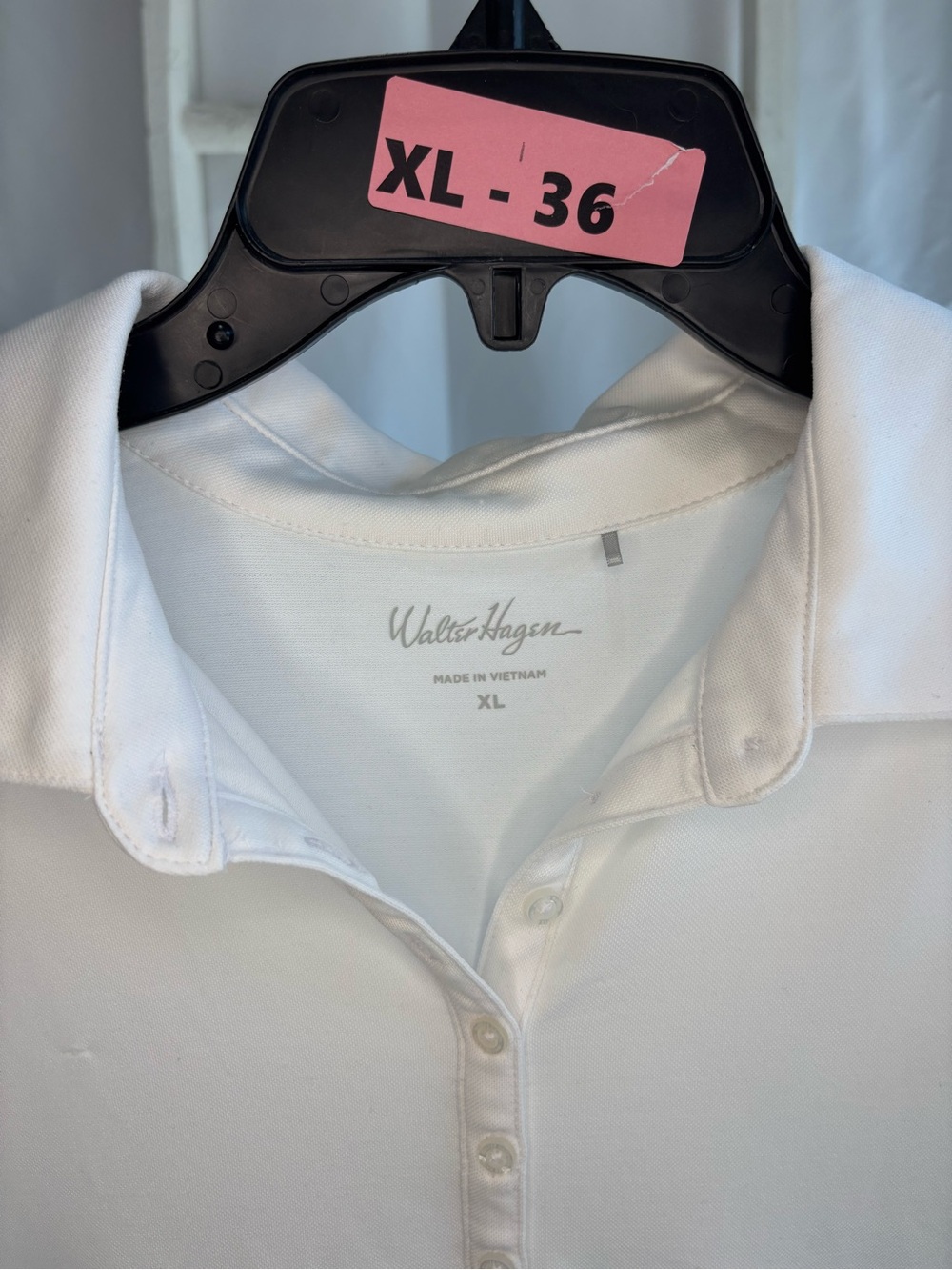 Walter Hagen White Short Sleeve Polo with Ruffle Cap Sleeves - Picture 3 of 3